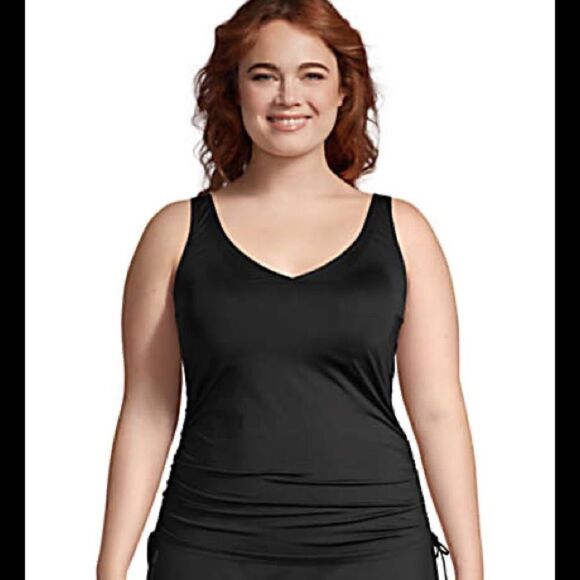 Land’s End Plus Standard adjustable sides straps Vneck underwire tankini Various - Picture 3 of 7